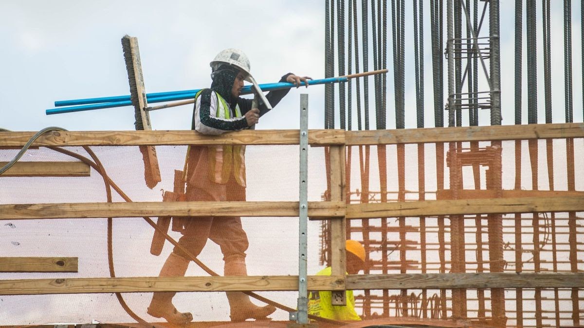 Worker in a construction site