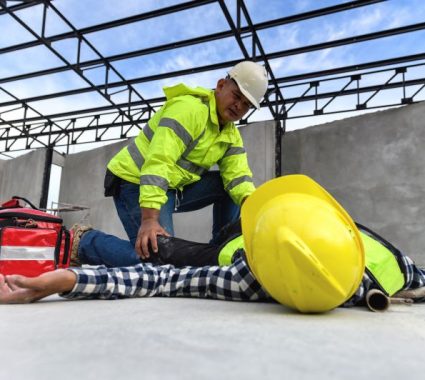 Trabajador lesionado en la construcción