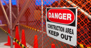 Los lugares peligrosos en un sitio de construcción