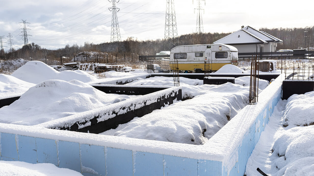 Trabajadores de la construcción en invierno en new york