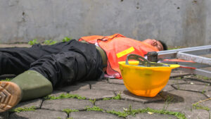 caida por las escaleras de espaldas